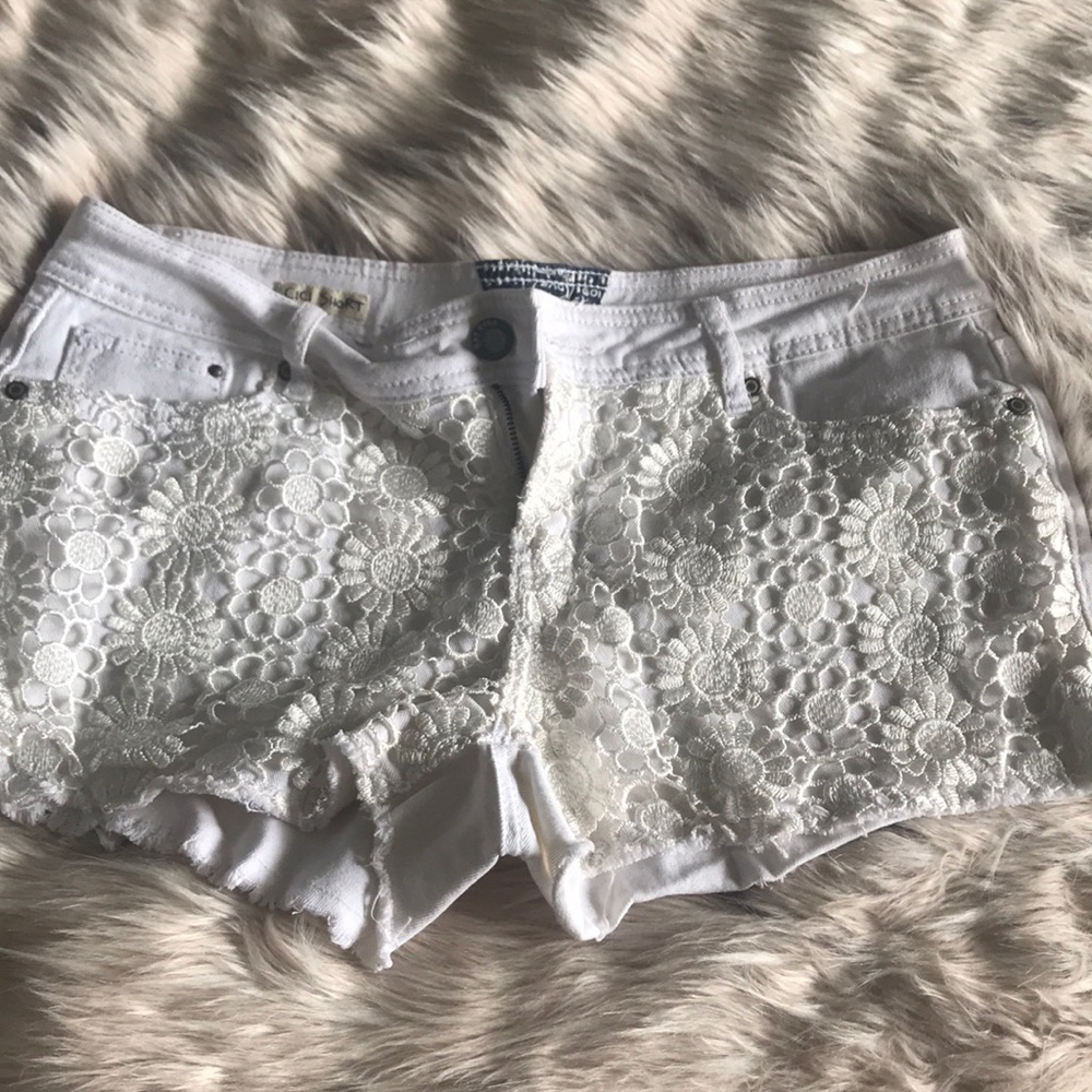 white jean shorts